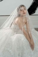 bianco-single-tier-scattered-3d-butterflies-chapel-veil - ảnh nhỏ 2